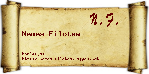 Nemes Filotea névjegykártya